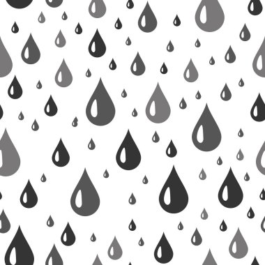 Su damlası Dikişsiz desen. Vektörel arka plan. Dikişsiz yağmur damla desen arka plan.