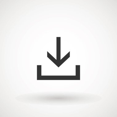 Vektör simgesini indirin, simgeyi yükleyin. İndirsimgesi. Yükle düğmesi. Yük sembolü. Web sitesi veya mobil uygulama için modern, basit düz vektör çizimi.