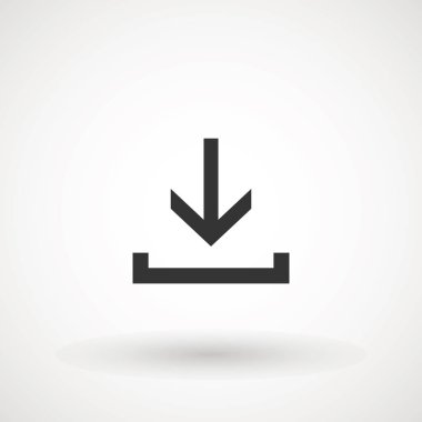 Vektör simgesini indirin, simgeyi yükleyin. İndirsimgesi. Yükle düğmesi. Yük sembolü. Web sitesi veya mobil uygulama için modern, basit düz vektör çizimi.