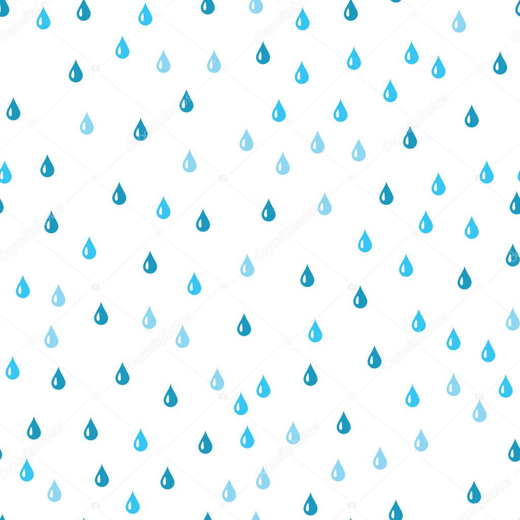Blue Water drop seamless pattern. Vector background. Seamless rain drops pattern background.