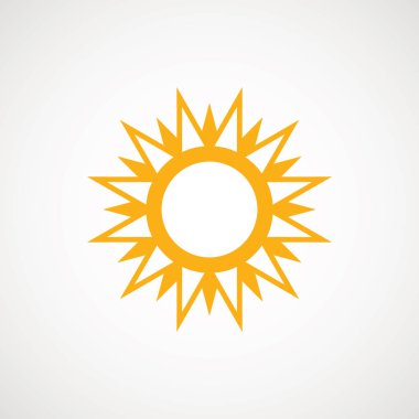Güneş işareti simgesi simgesi vektör illüstrasyon. Yönetici panelleri, web sitesi, arayüzler, mobil uygulamalar için güneş vektör kenarsimgesi kullanımı.