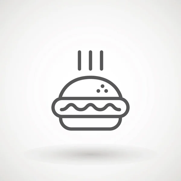 Burger Hamburger иконка иллюстрации веб-сайт мобильного логотипа приложение UI дизайн, мясо, говядина, еда, салат, сэндвич, еда, гриль, помидор, булочка, закуска, лук, знак сыра. Вектор быстрого питания . — стоковый вектор