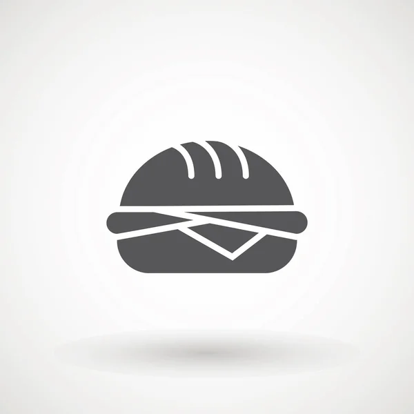 Burger hamburger icon illustration web site mobile logo app ui design, fleisch, rindfleisch, lebensmittel, salat, sandwich, mahlzeit, gegrillt, tomaten, brötchen, snack, zwiebeln, käsezeichen symbol. Fast-Food-Vektor. — Stockvektor