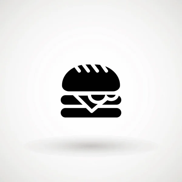 Burger χάμπουργκερ εικονίδιο απεικόνιση Web site κινητό λογότυπο εφαρμογή UI, κρέας, βοδινό, φαγητό, μαρούλι, σάντουιτς, γεύμα, ψητό, ντομάτα, Bun, σνακ, κρεμμύδι, το σύμβολο του τυριού. Διάνυσμα γρήγορου φαγητού. — Διανυσματικό Αρχείο