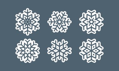 Gri arka planda Kar tanesi vektör simgesi. kar yeni yıl simgesi logo sembolü şablonu.