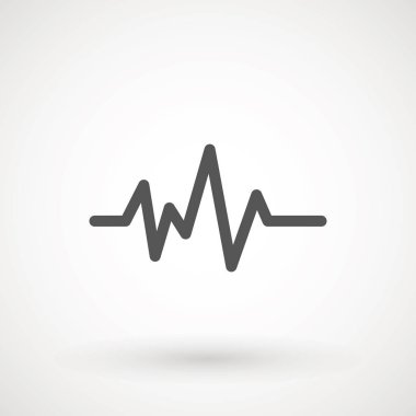 Tıbbi uygulamalar ve web siteleri için kalp atışı nabız düz vektör simgesi.