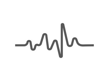 Tıbbi uygulamalar ve web siteleri için kalp atışı nabız düz vektör simgesi.