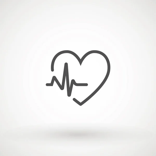 Srdce tlukot srdce puls plochý vektor ikona pro lékařské aplikace a webové stránky. — Stockový vektor