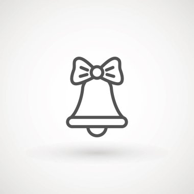 Bulut. Düz Vektör simgesi - beyaz izole noel çan simgesinin illüstrasyon