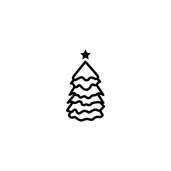 Albero di Natale. Icona albero in design piatto. Sfondo cartone animato di Natale. abete rosso allegro. Illustrazione invernale isolata su bianco. Pino . — Vettoriale Stock