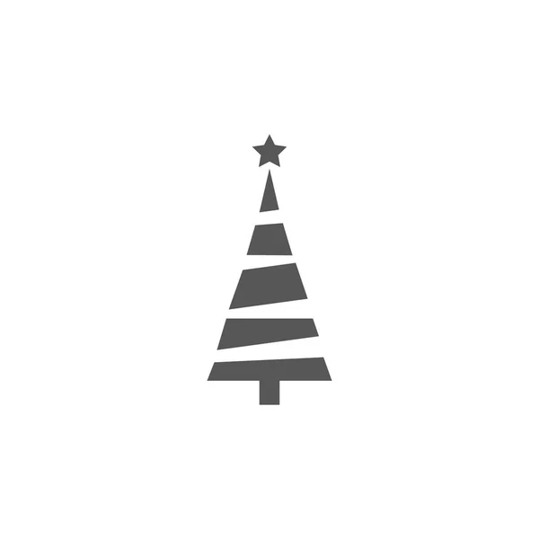 Choinka. Ikona drzewa w płaskim wzorze. Boże Narodzenie w tle kreskówki. Wesołej świerkowej jodły. Zimowa ilustracja odizolowana na białym. Sosna. — Wektor stockowy