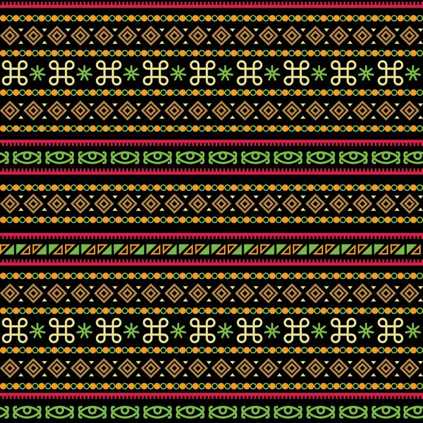Texture patchwork vectorielle ethnique tribale. Batik indien. Africain sans couture avec des symboles adinkra. American indian vector ethnic art. Modèle sans couture boho ethnique. Nature abstraite fond — Image vectorielle