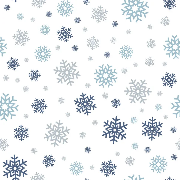 Snowflake padrão sem costura. Neve no fundo branco. Papel de parede abstrato, decoração envolvente. Símbolo inverno, Feliz Natal feriado, Feliz Ano Novo celebração Vector ilustração . —  Vetores de Stock