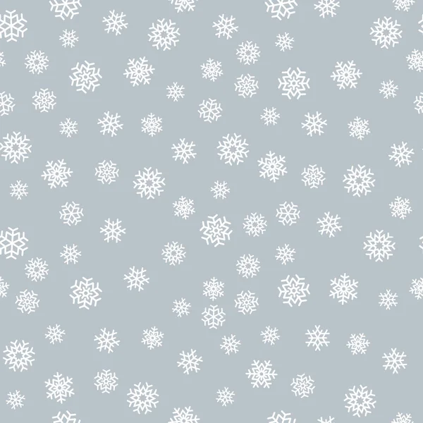 Snowflake padrão sem costura. Neve no fundo branco. Papel de parede abstrato, decoração envolvente. Símbolo inverno, Feliz Natal feriado, Feliz Ano Novo celebração Vector ilustração . —  Vetores de Stock