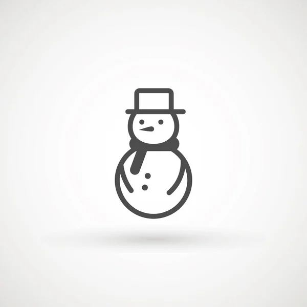 Ilustração do vetor do ícone do boneco de neve no fundo branco para o projeto do Natal. Boneco de neve ícone de Natal . —  Vetores de Stock