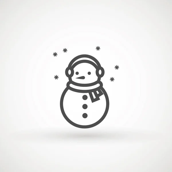 Ilustração do vetor do ícone do boneco de neve no fundo branco para o projeto do Natal. Boneco de neve ícone de Natal . —  Vetores de Stock