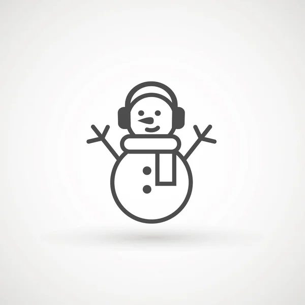 Ilustração do vetor do ícone do boneco de neve no fundo branco para o projeto do Natal. Boneco de neve ícone de Natal . —  Vetores de Stock