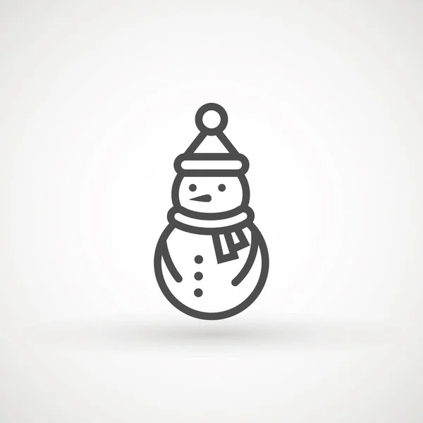 Ilustração do vetor do ícone do boneco de neve no fundo branco para o projeto do Natal. Boneco de neve ícone de Natal . —  Vetores de Stock