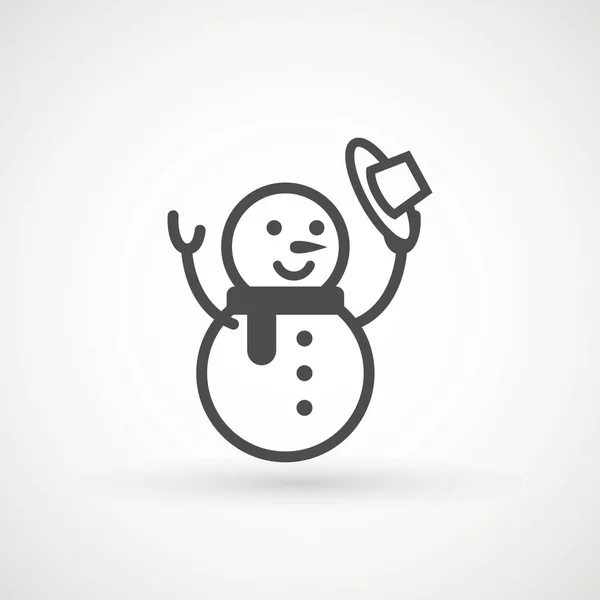 Ilustração do vetor do ícone do boneco de neve no fundo branco para o projeto do Natal. Boneco de neve ícone de Natal . —  Vetores de Stock