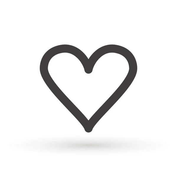 Heart icon, concept of love, linear icon thin grey line. Heart shape vector, gray icon.Outline love symbol graphic design. — Stock Vector