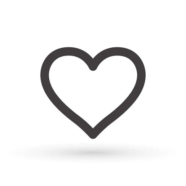 Heart icon, concept of love, linear icon thin grey line. Heart shape vector, gray icon. Outline love symbol graphic design. — Stock Vector