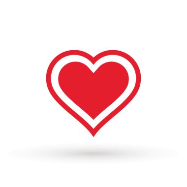 Kalp Simgesi Vektörü. Valentine Kalp Simgesi Çizimi.