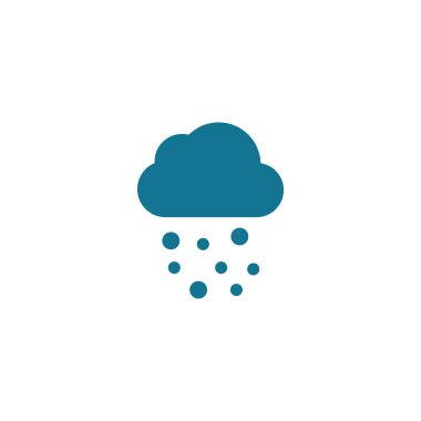 Kar veya yağmur bulutu simgesi - Hava tahminlerinden iklim ve meteoroloji kar yağışı vektör ikonu. Basit bir illüstrasyon yağmuru. Hava durumu. Web ve mobil için kullanılabilir