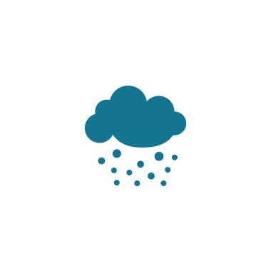 Kar veya yağmur bulutu simgesi - Hava tahminlerinden iklim ve meteoroloji kar yağışı vektör ikonu. Basit bir illüstrasyon yağmuru. Hava durumu. Web ve mobil için kullanılabilir