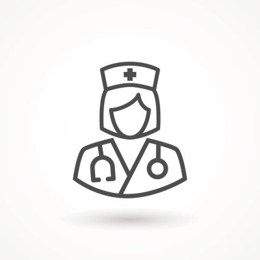 Hemşire, Icon kardeş. Hemşire Simgesi - Stetoskop ve Glyph Pictogram İllüstrasyon Sağlık Hizmetleri Vektör Tıbbi Asistanı