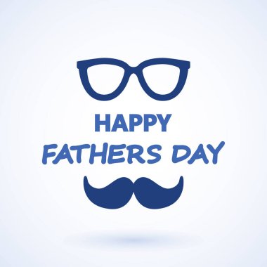 Babalar günün kutlu olsun. Gözlük ve kravat tebrik kartı. Vektör çizimi. Babalar Günün kutlu olsun.