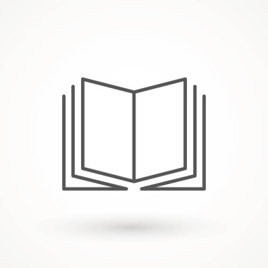 Okuma satırı simgesi, beyaz arkaplan üzerinde Kitap Vektörü Web - eğitim simgesi için açık kitap vektör simgesinin basit çizimi