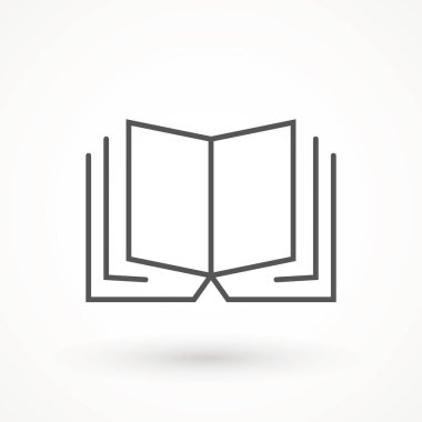 Okuma satırı simgesi, beyaz arkaplan üzerinde Kitap Vektörü Web - eğitim simgesi için açık kitap vektör simgesinin basit çizimi