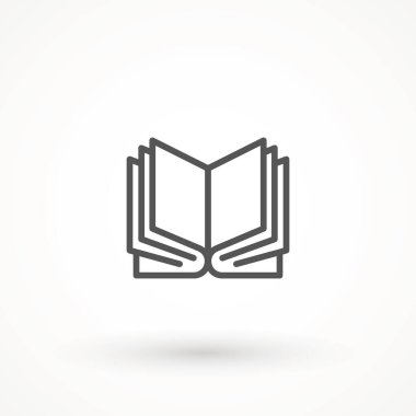 Okuma satırı simgesi, beyaz arkaplan üzerinde Kitap Vektörü Web - eğitim simgesi için açık kitap vektör simgesinin basit çizimi