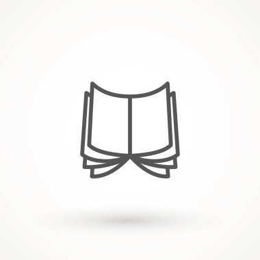 Okuma satırı simgesi, beyaz arkaplan üzerinde Kitap Vektörü Web - eğitim simgesi için açık kitap vektör simgesinin basit çizimi