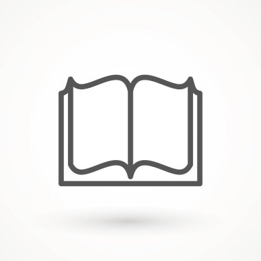 Okuma satırı simgesi, beyaz arkaplan üzerinde Kitap Vektörü Web - eğitim simgesi için açık kitap vektör simgesinin basit çizimi