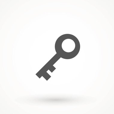 Anahtar simgesi, izole edilmiş. Kapatıp açıyorum. Düz tabela ve sembol. Kapı kilitleniyor ve açılıyor. Klasik anahtar resim, vektör illüstrasyonu.