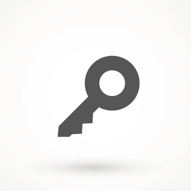 Anahtar simgesi, izole edilmiş. Kapatıp açıyorum. Düz tabela ve sembol. Kapı kilitleniyor ve açılıyor. Klasik anahtar resim, vektör illüstrasyonu.