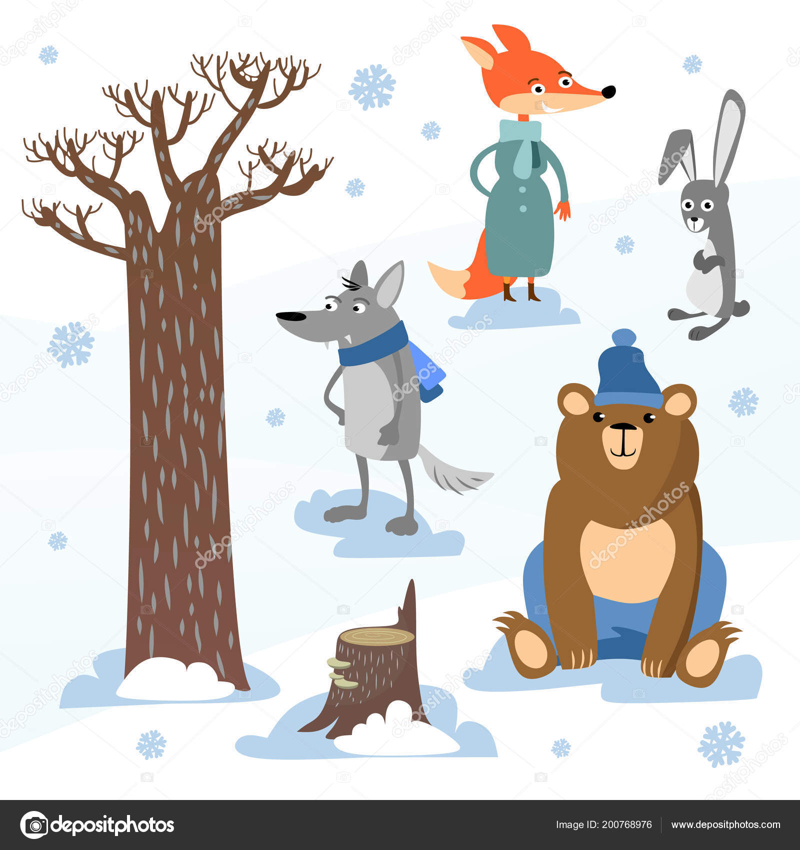 Cartoon Forest Animal Characters Wild Cartoon Cute Animals Collections  Vector Stock Vector Image by ©Eugene93 #200768976