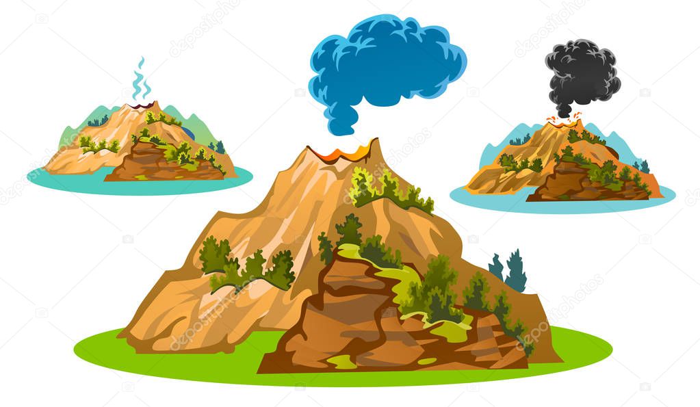 Set of volcanoes of different degrees