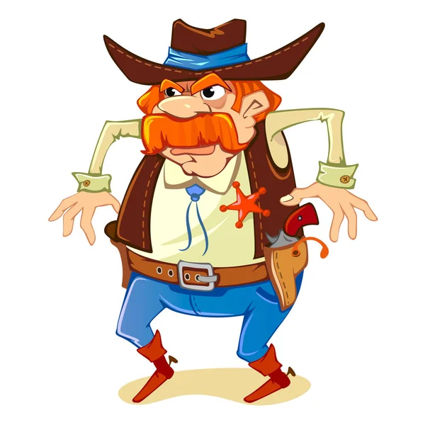 Sheriff Del Salvaje Oeste Sheriff Americano — Vector de stock