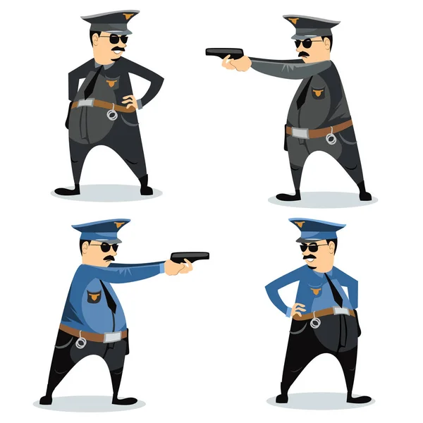Rendőrök Rendőrségi Karakter Készlet — Stock Vector