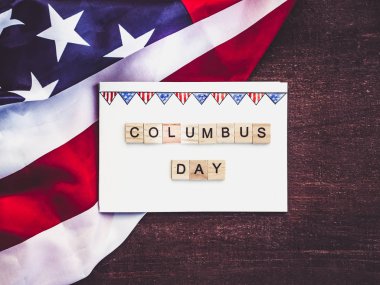 Güzel tebrik kartı Columbus günü. Tatil için hazırlık