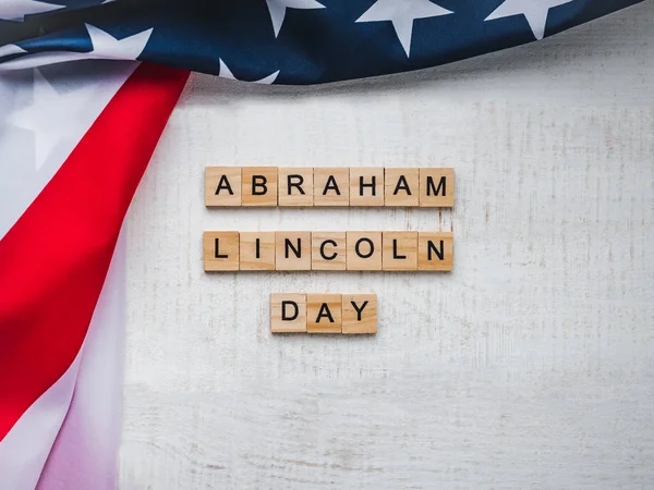 Abraham Lincoln Birthday Beautiful Greeting Card White Isolated Background Close — Stock Photo, Image