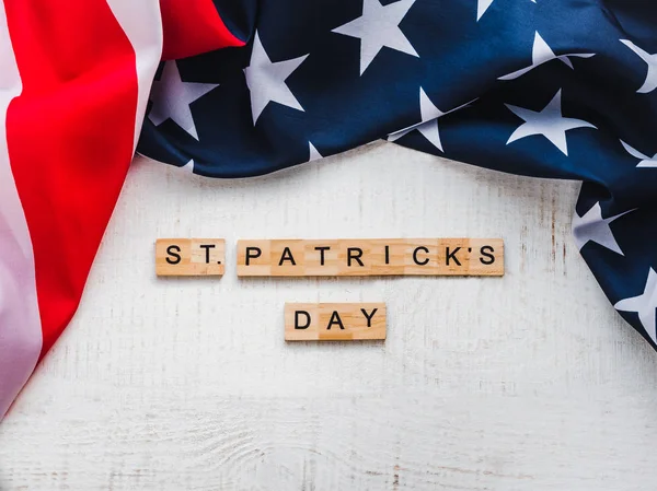 Patrick Day Beautiful Card White Isolated Background Close Top View — Stock Photo, Image