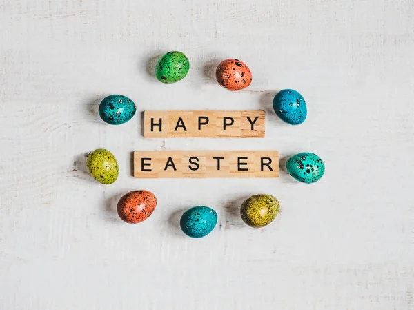 Lettres Bois Alphabet Sous Forme Des Mots Happy Easter Sur — Photo