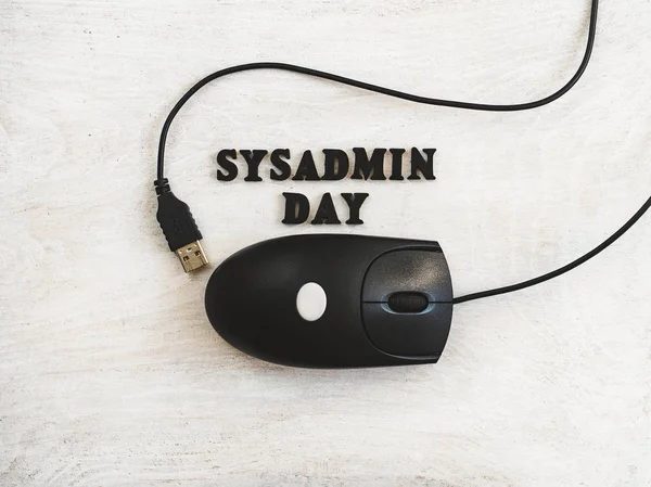 Grußkarte zum Sysadmin Day. Weißer Hintergrund — Stockfoto