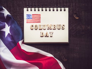 Columbus Günü 'nde güzel bir tebrik kartı. Üst görünüm