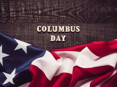 Columbus Günü 'nde güzel bir tebrik kartı. Üst görünüm