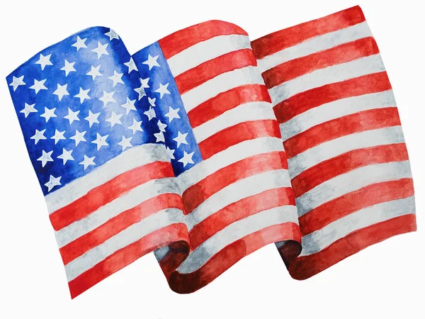 American Flag Beautiful Greeting Card Close View National Holiday Concept — Stock Photo, Image