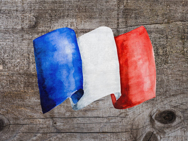 Bandiera Francese Bellissimo Biglietto Auguri Primo Piano Vista Dall Alto — Foto Stock